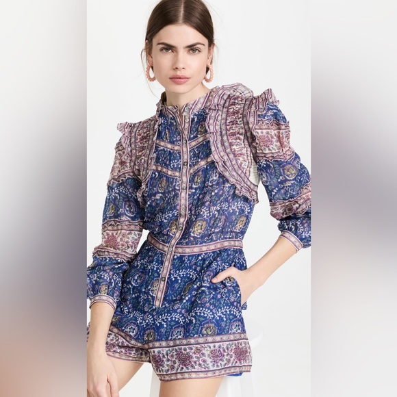 NWT Sea Rosita Border Long Sleeve Romper Size 6 - Picture 4 of 8